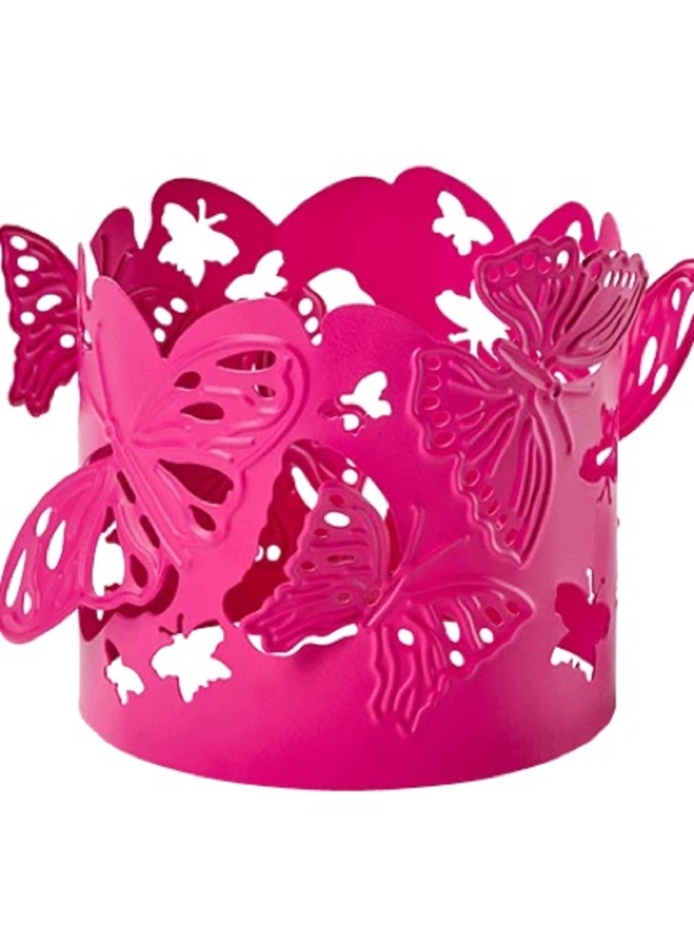 Partylite Pink Butterfly Nature 3-Wick Jar Holder
